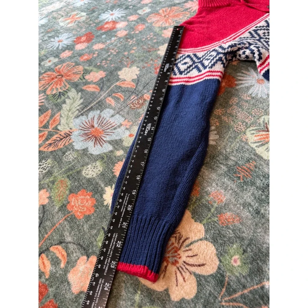 Gap Kids Fair Isle Mock Neck Sweater Red Navy Blue XXL‎ 14-16